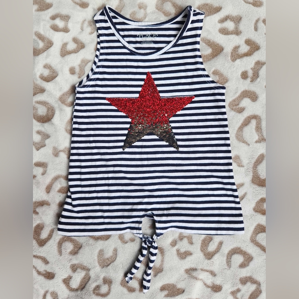 The Children's Place Flip Sequin 4th of July Patriotic Sleeveless Shirt